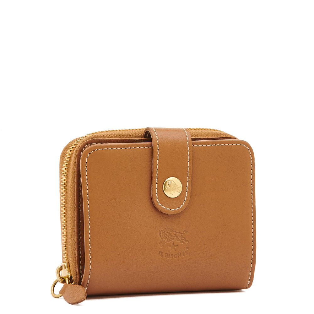 Women's wallet in leather color gianduja