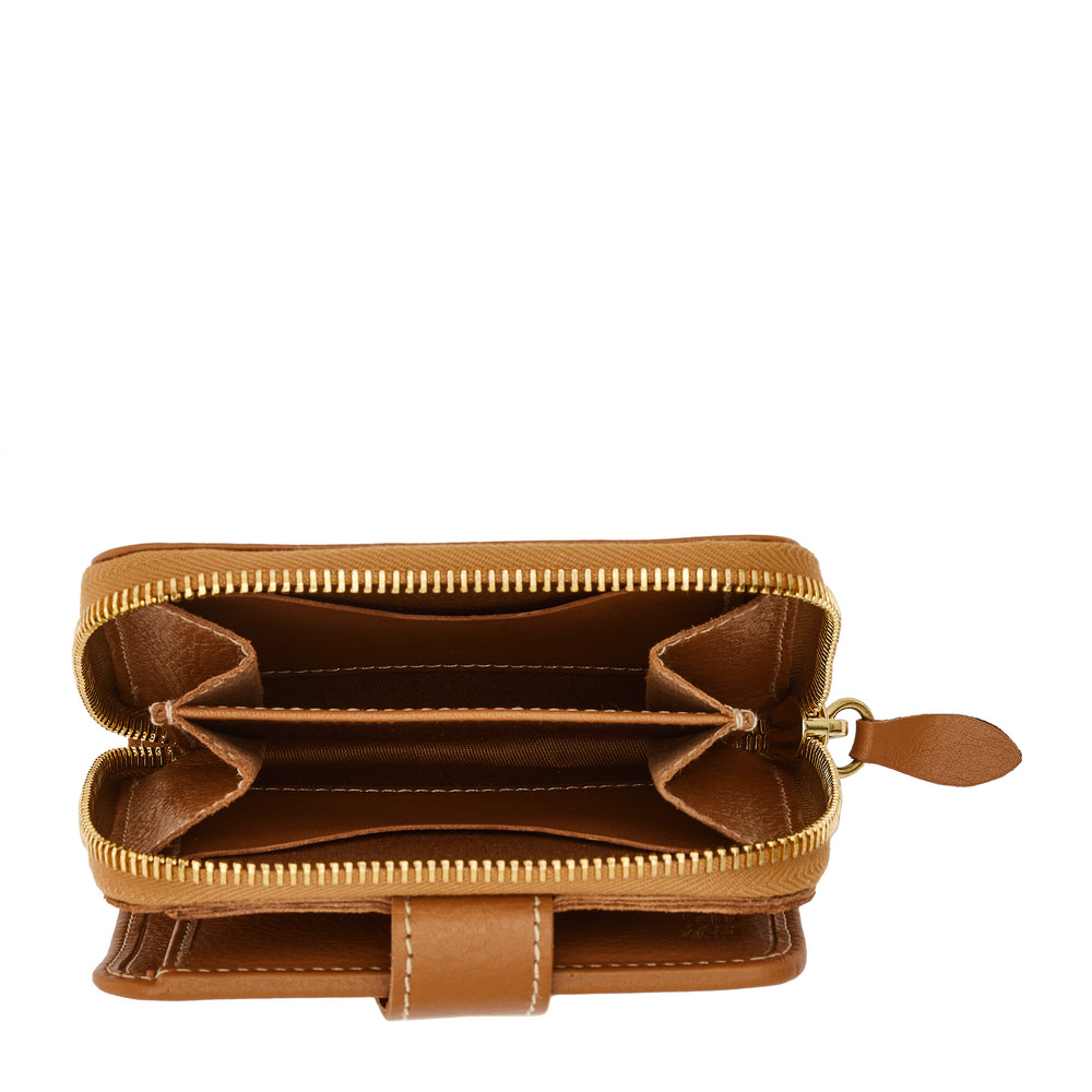 Women's wallet in leather color gianduja