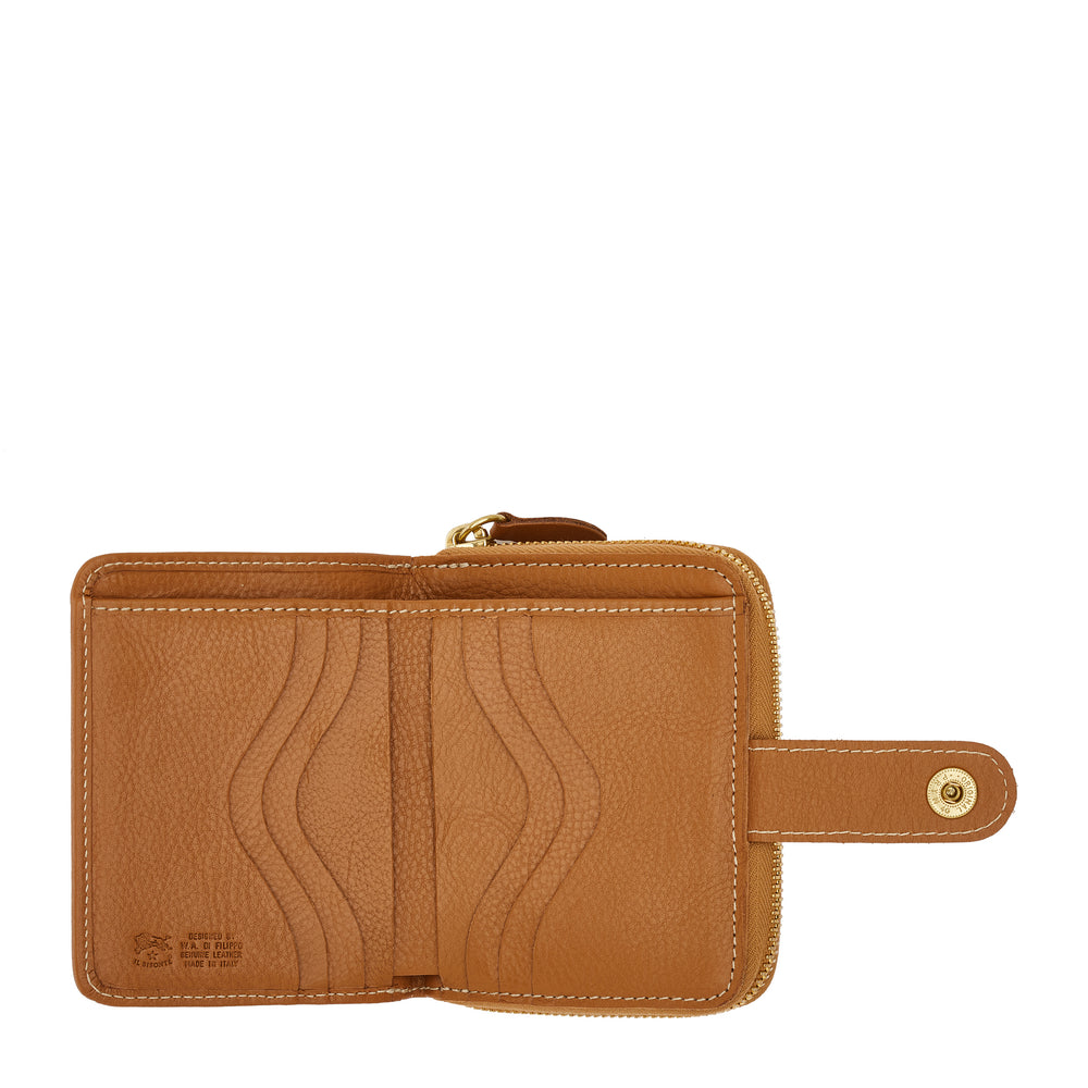 Women's wallet in leather color gianduja