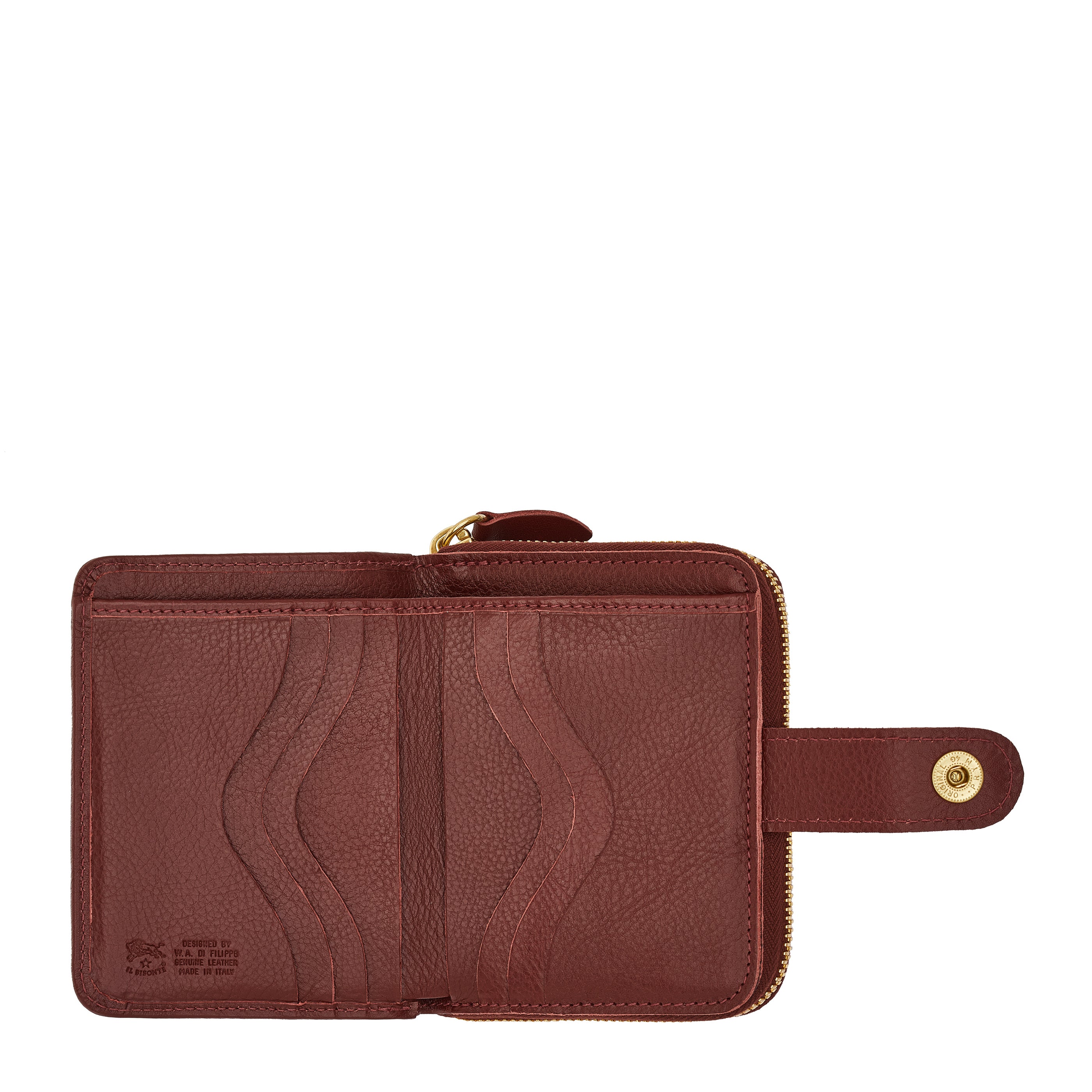 Women's wallet in leather color black cherry