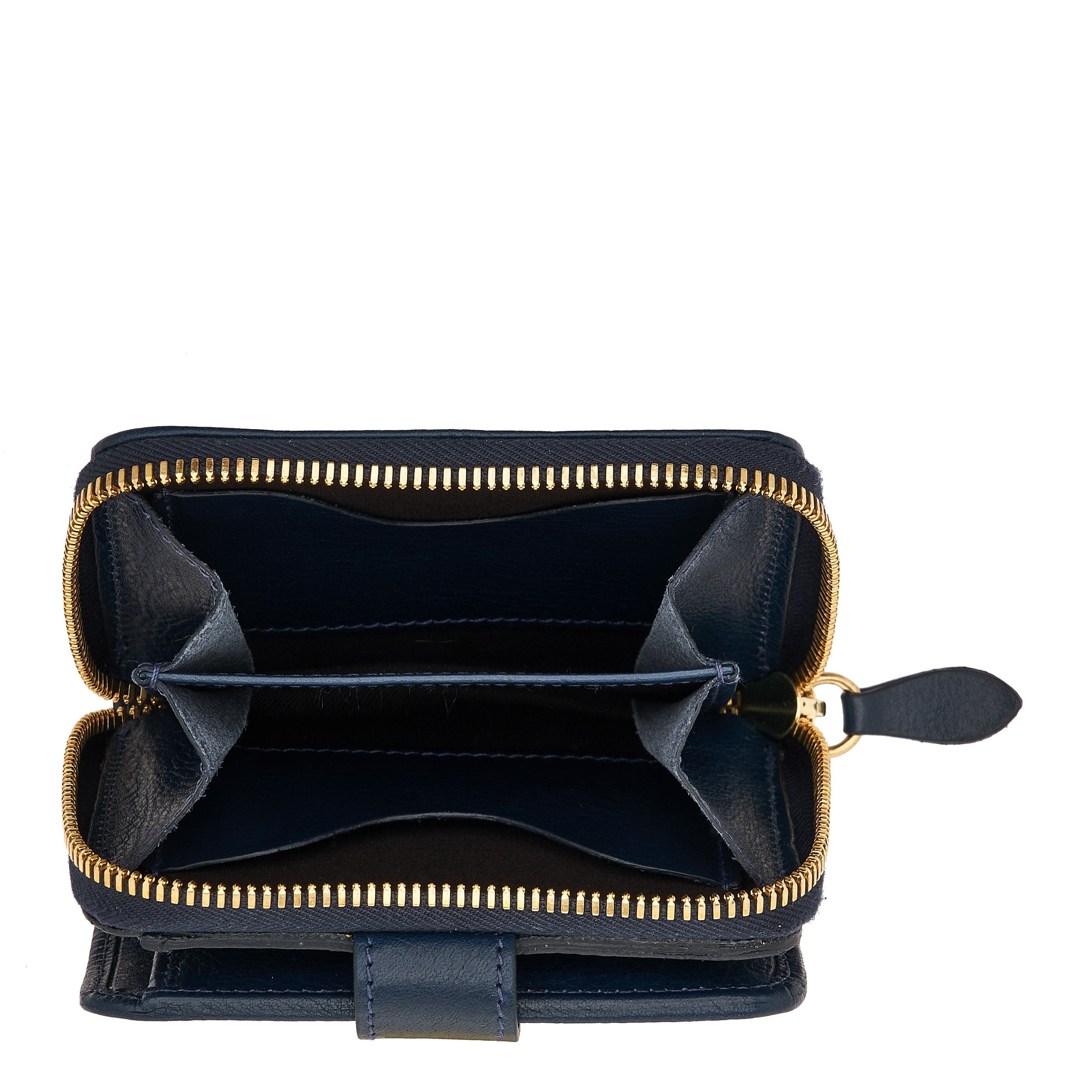 Portefeuille pour femme en cuir couleur bleu