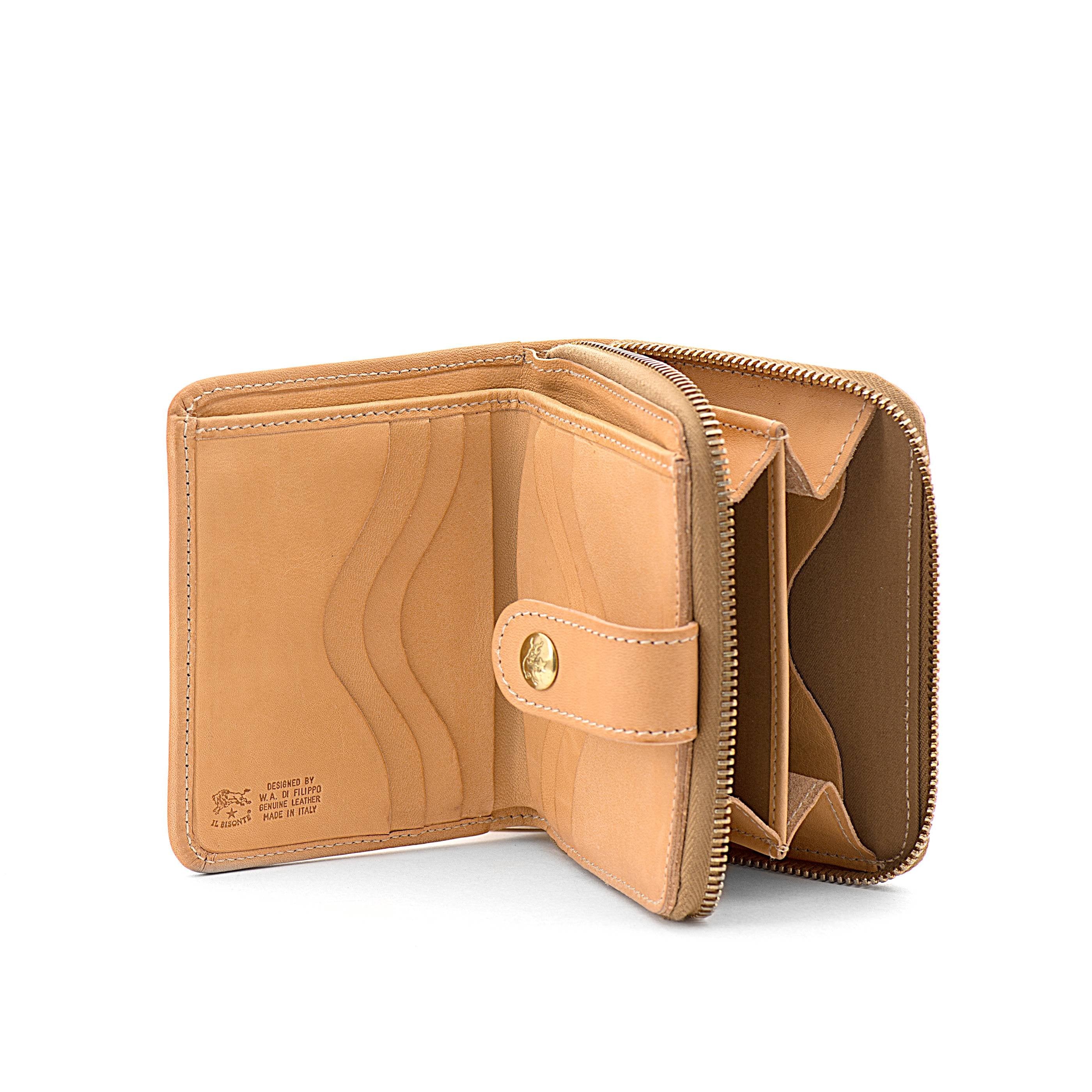 Women's wallet in leather color natural