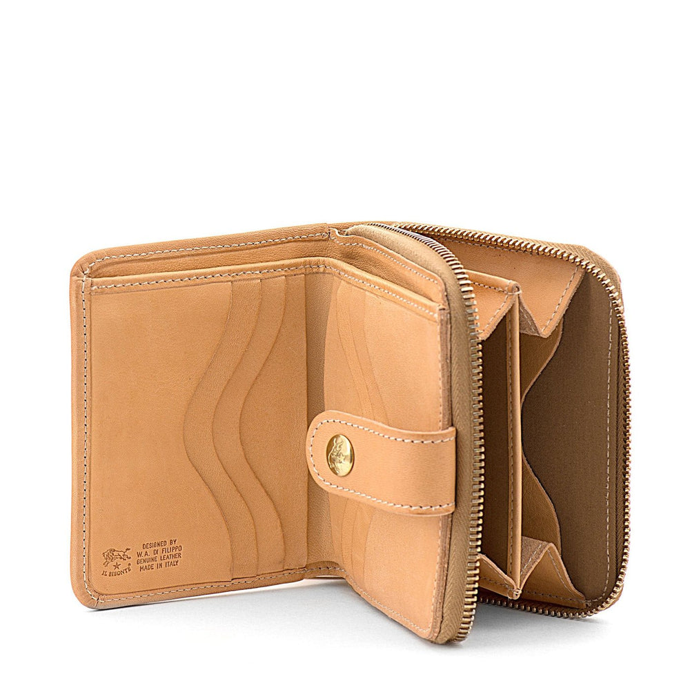 Women's wallet in leather color natural