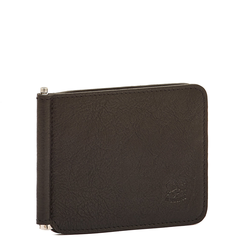 Portefeuille pour homme en cuir vintage couleur noir