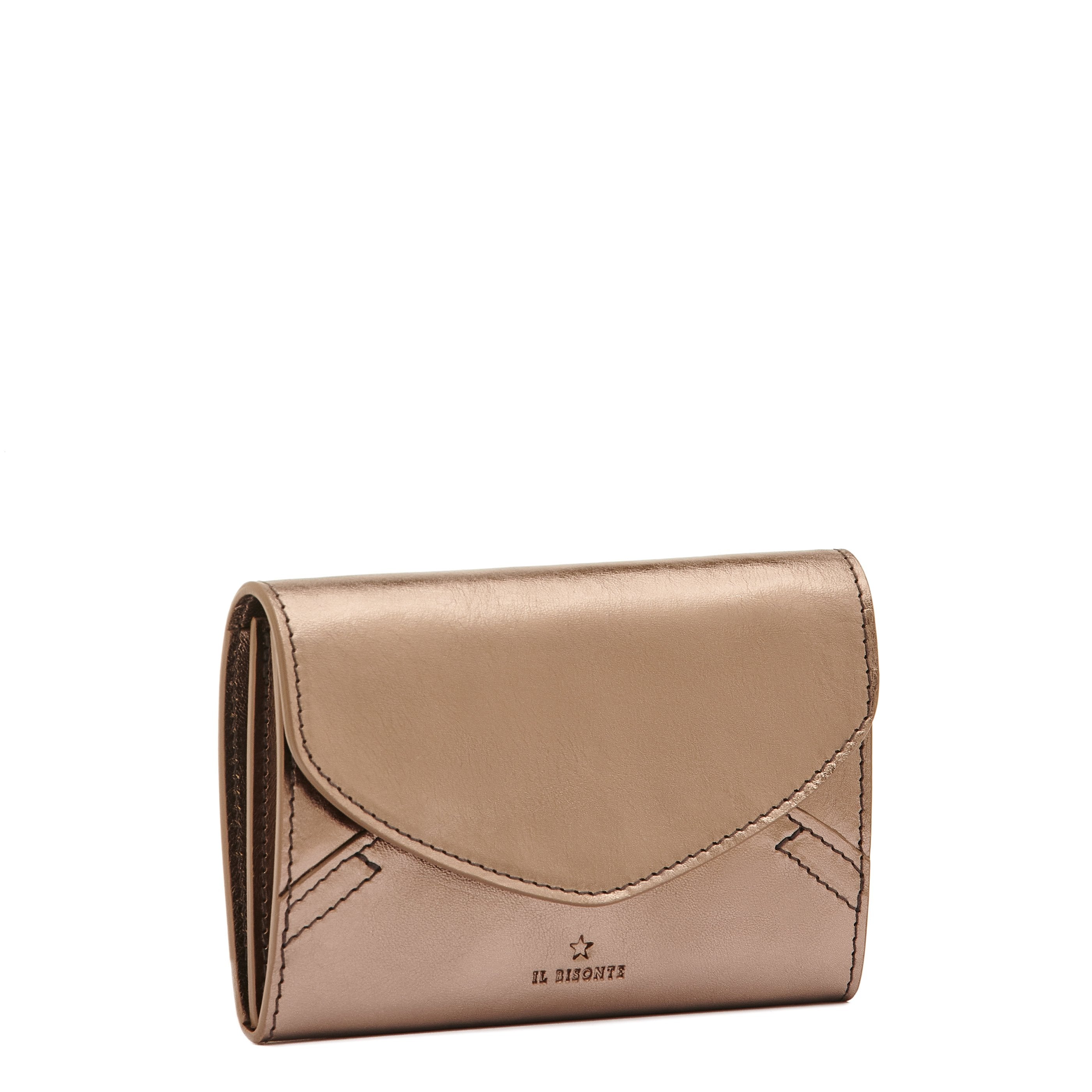 Esperia | Women's wallet in metallic leather color metallic bronze