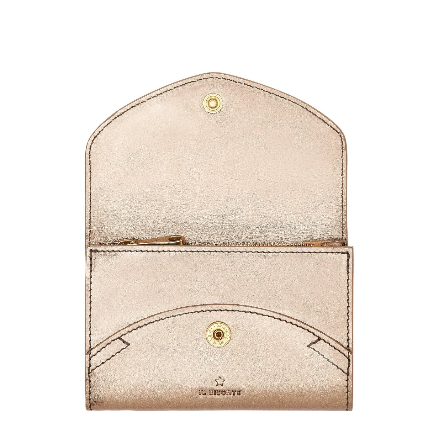 Esperia | Women's wallet in metallic leather color metallic bronze