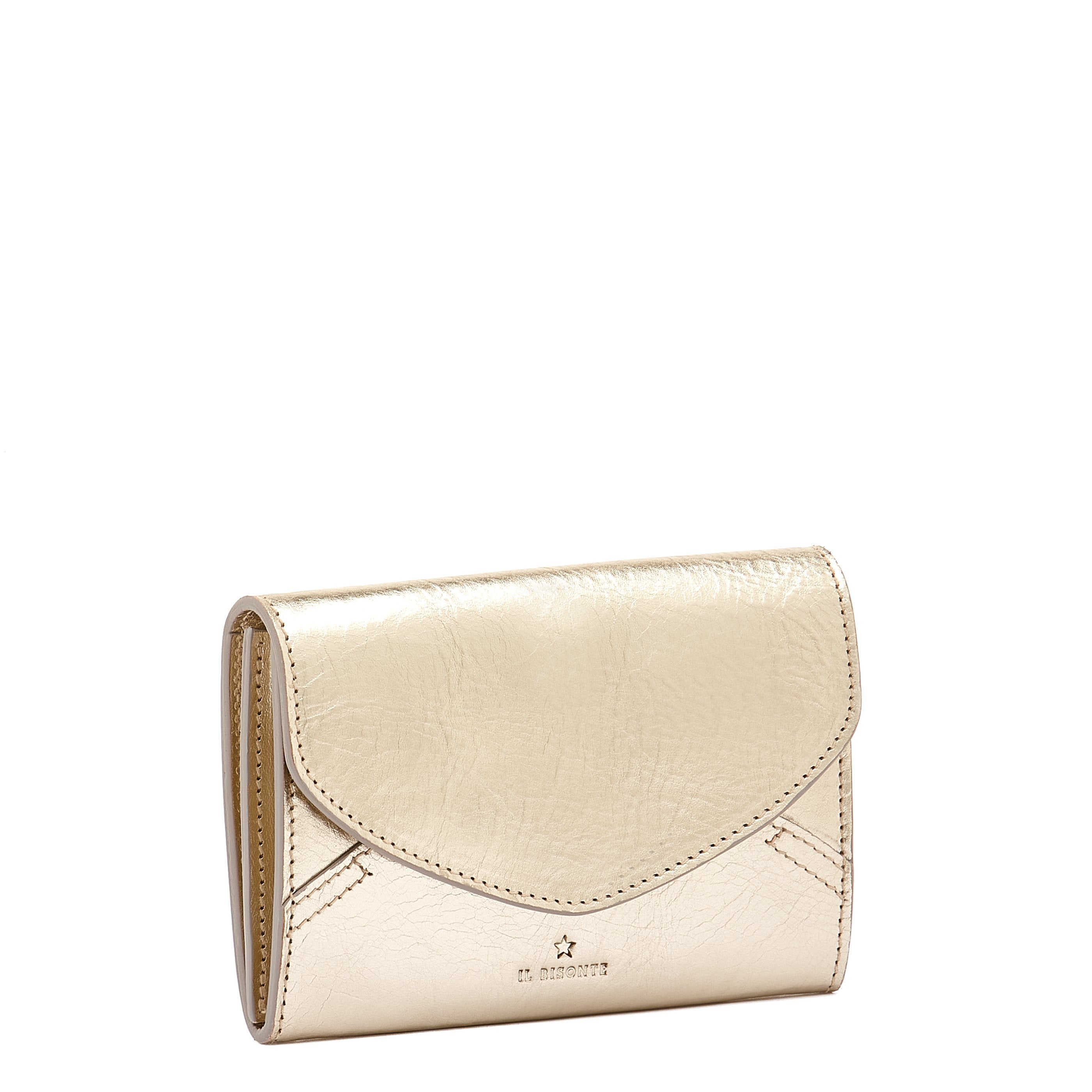 Esperia | Women's wallet in metallic leather color metallic platinum