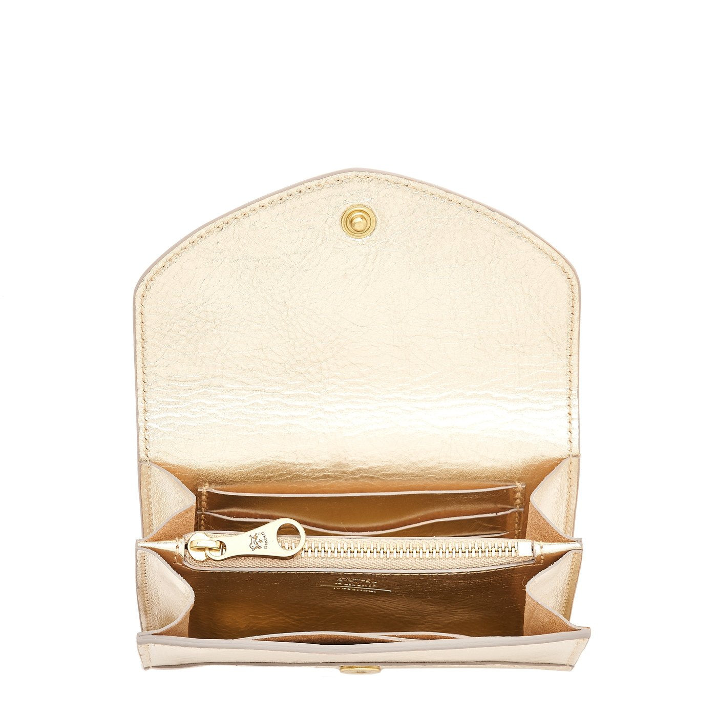 Esperia | Women's wallet in metallic leather color metallic platinum