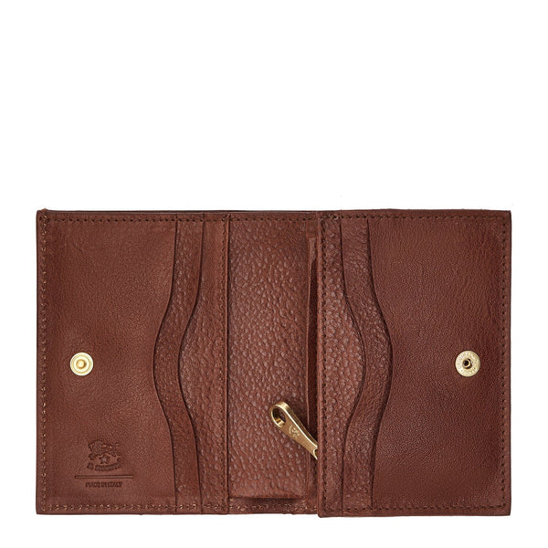 Oliveta | Portefeuille zippé pour femme en cuir couleur arabica