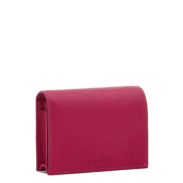 Oliveta | Portefeuille zippé pour femme en cuir couleur cherry