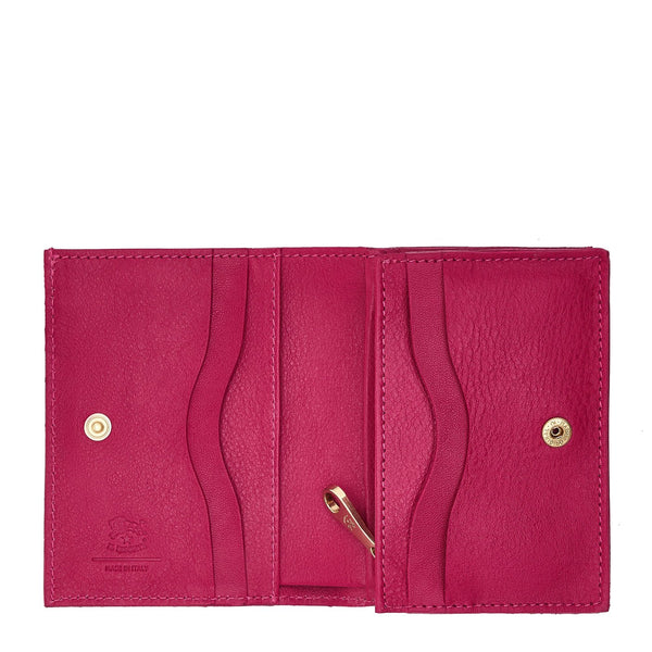 Oliveta | Portefeuille zippé pour femme en cuir couleur cherry