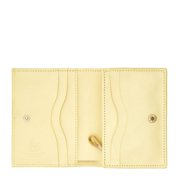 Oliveta | Portefeuille zippé pour femme en cuir couleur mimosa