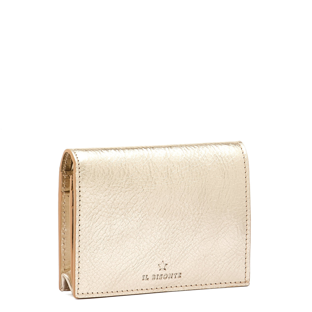 Oliveta | Women's small wallet in metallic leather color metallic platinum