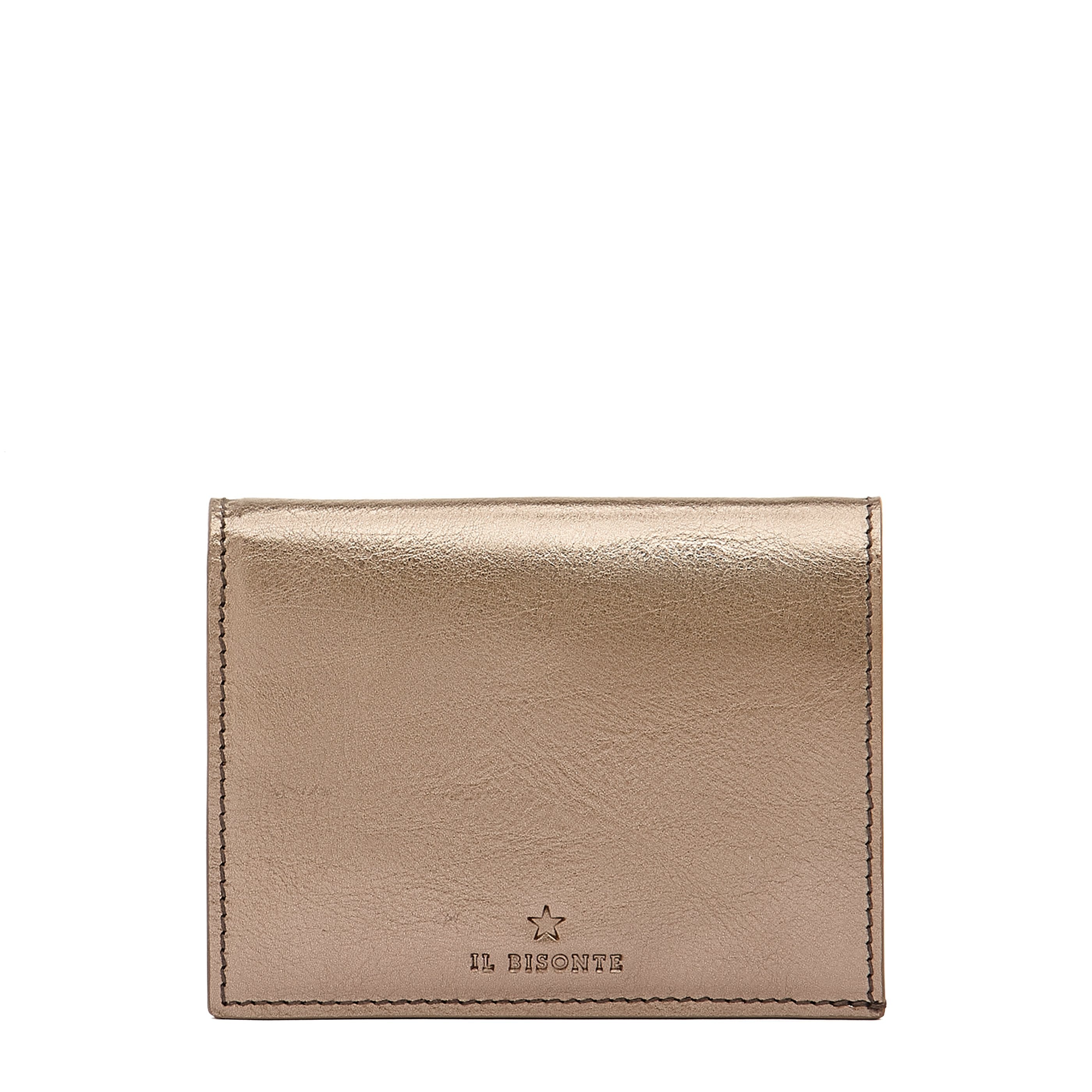 Oliveta | Women's small wallet in metallic leather color metallic bronze