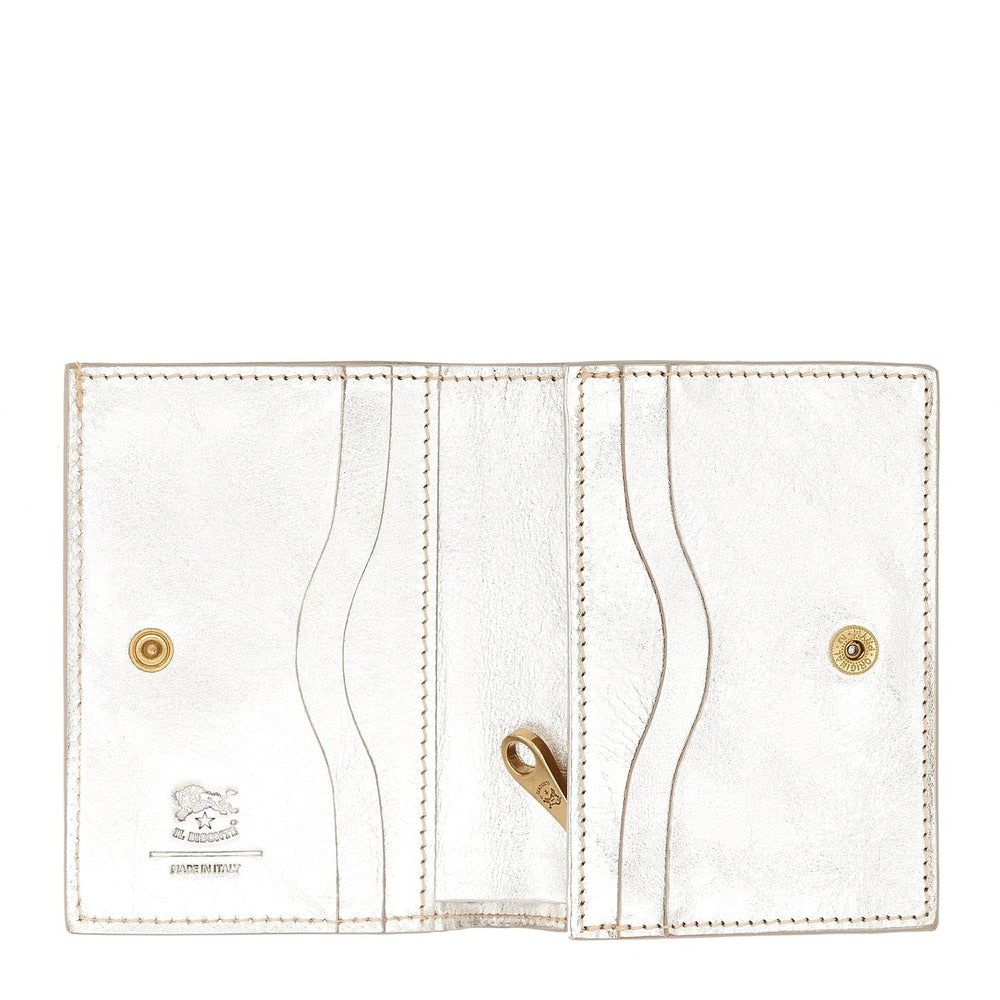 Oliveta | Women's small wallet in metallic leather color metallic silver
