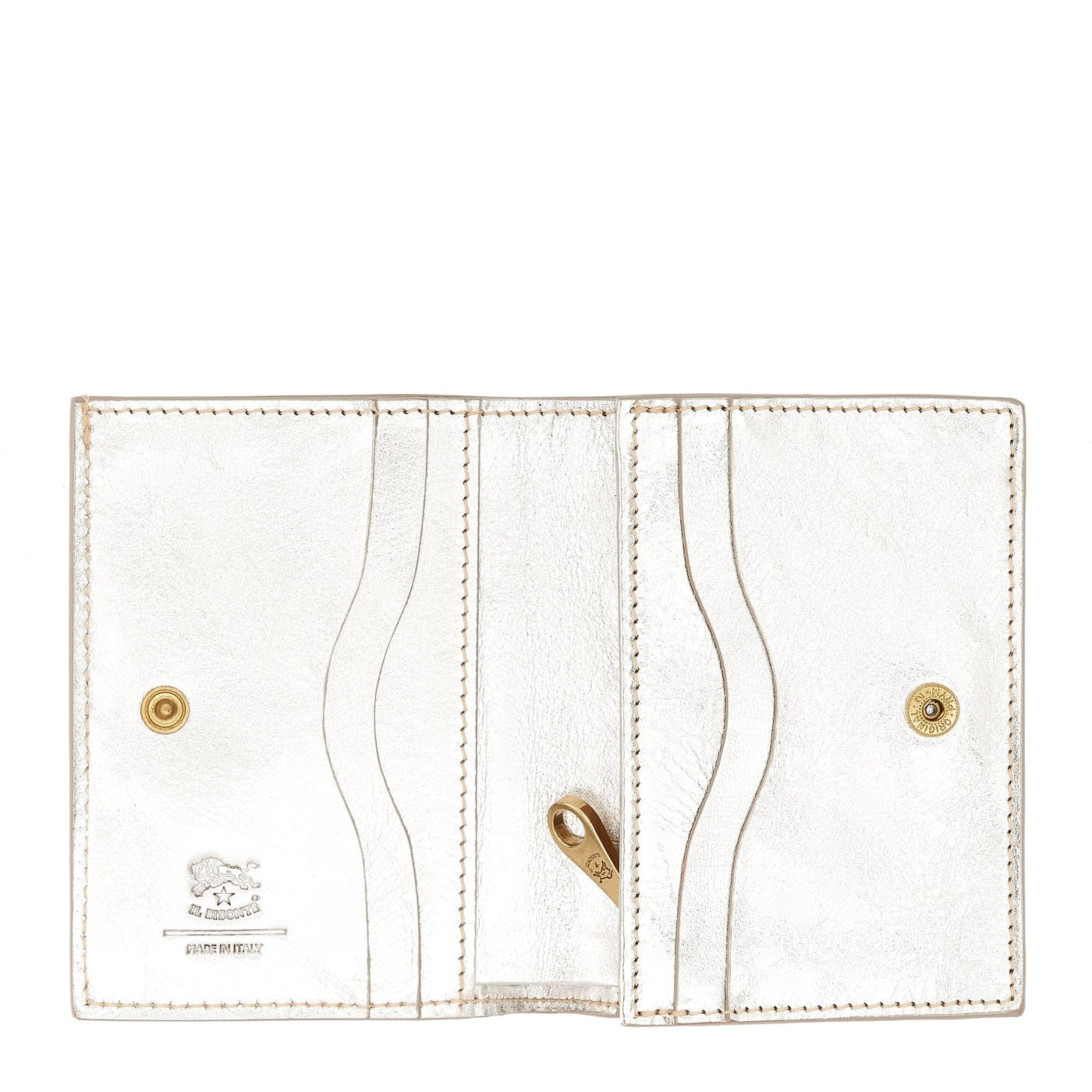 Oliveta | Women's small wallet in metallic leather color metallic silver
