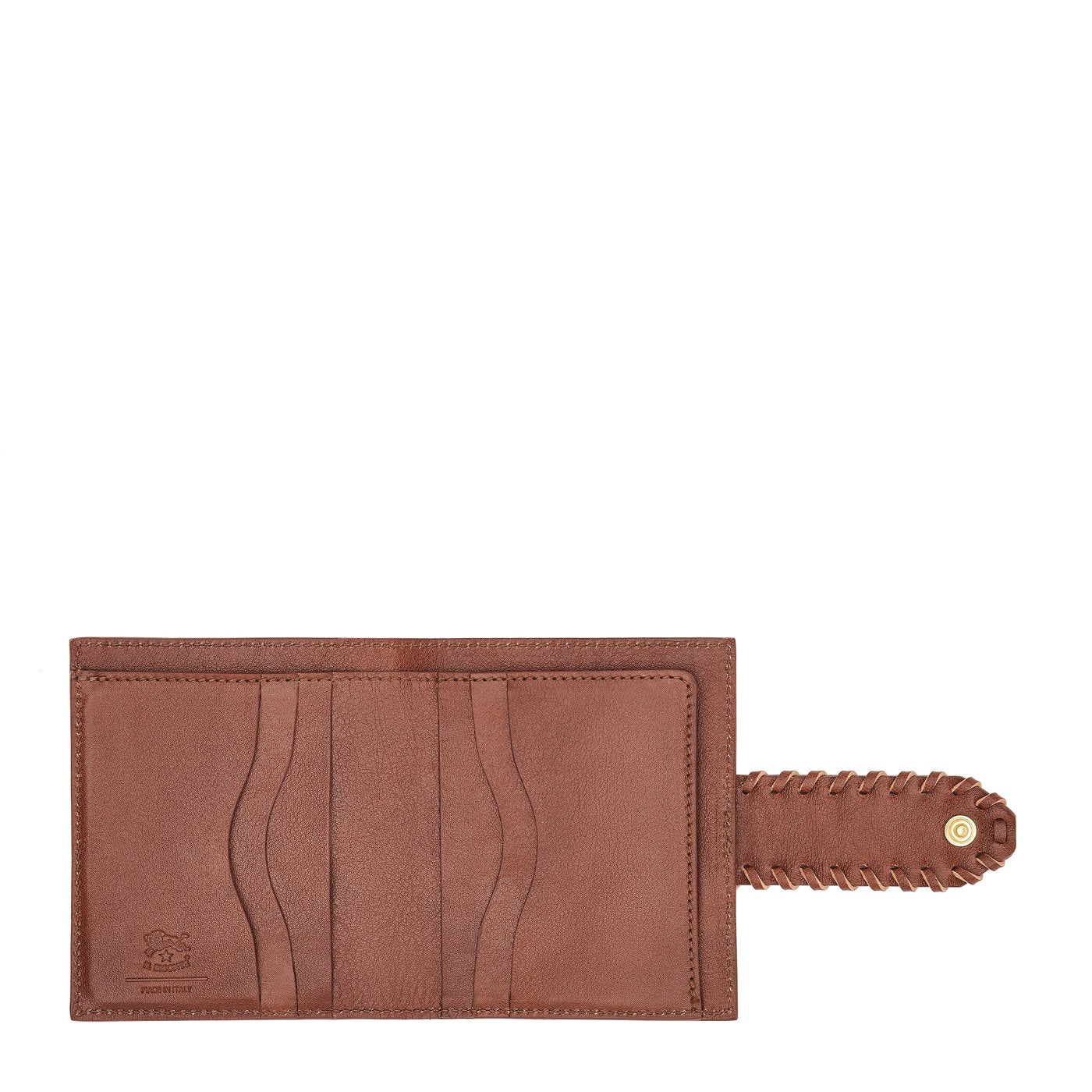 La fiaba | Portefeuille zippé pour femme en cuir couleur arabica
