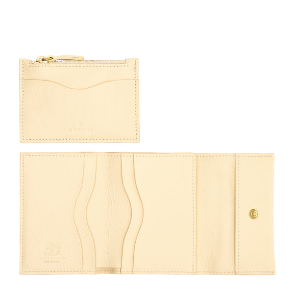 Anna | Women's small wallet in leather color milk