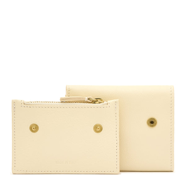 Anna | Women's small wallet in leather color milk