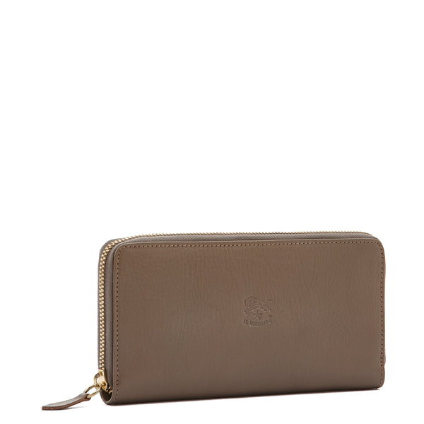 Ametista | Women's zip around wallet in leather color light grey