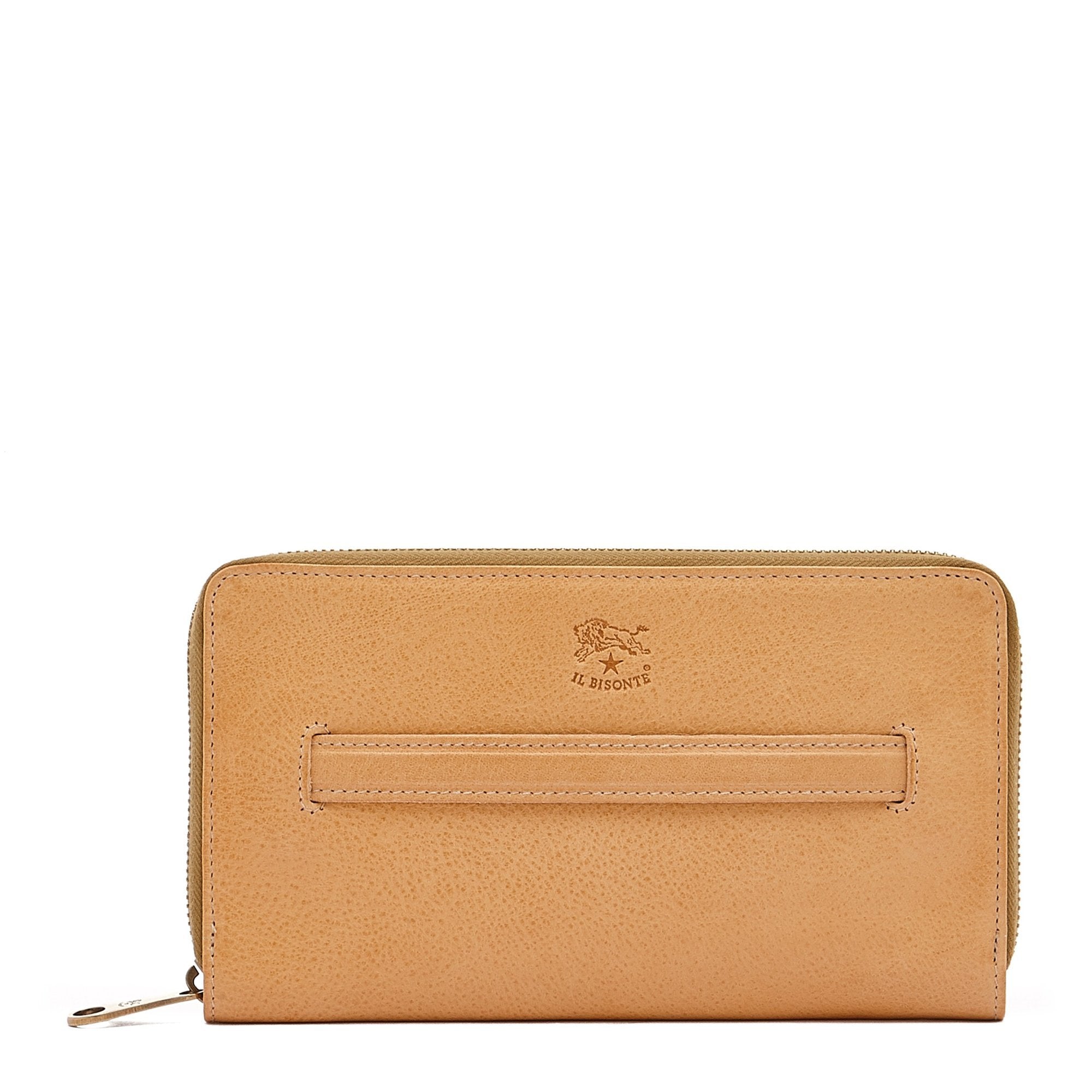 Salina | Women's zip around wallet in calf leather color natural