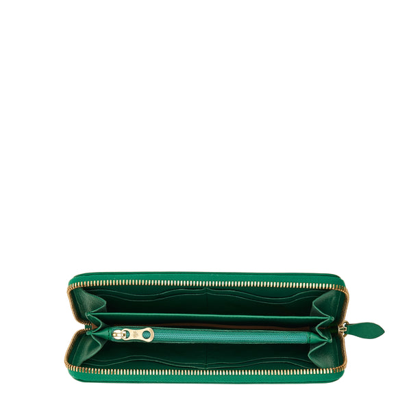 Ametista | Women's zip around wallet in leather color emerald