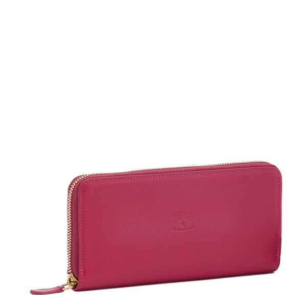 Ametista | Women's zip around wallet in leather color cherry