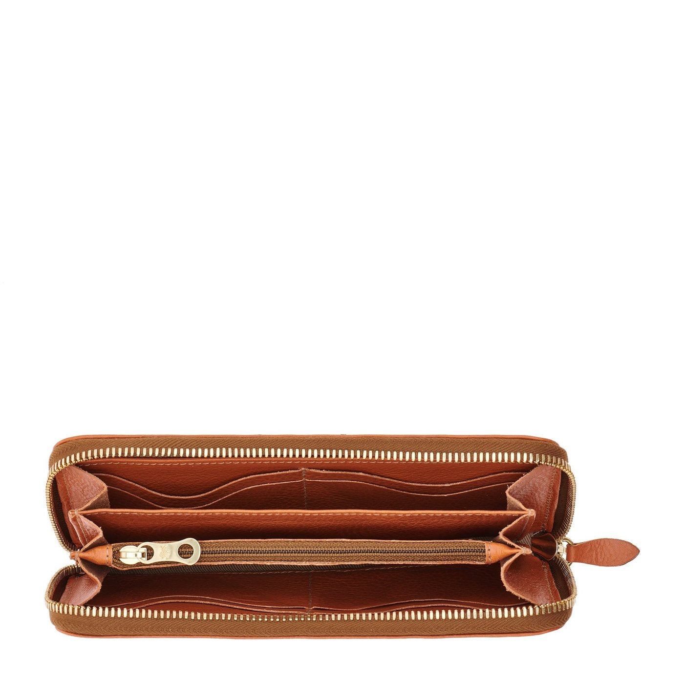 Ametista | Women's zip around wallet in calf leather color caramel