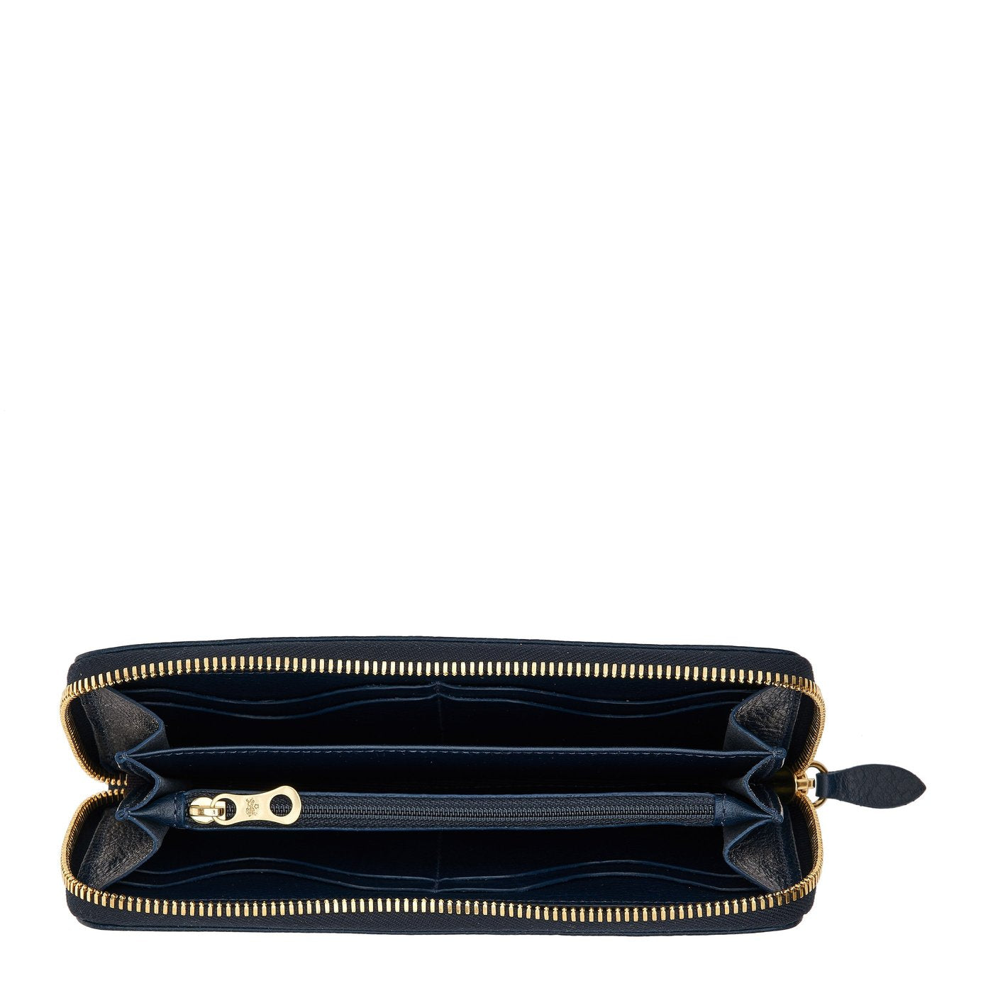 Ametista | Portefeuille zippé pour femme en cuir couleur bleu