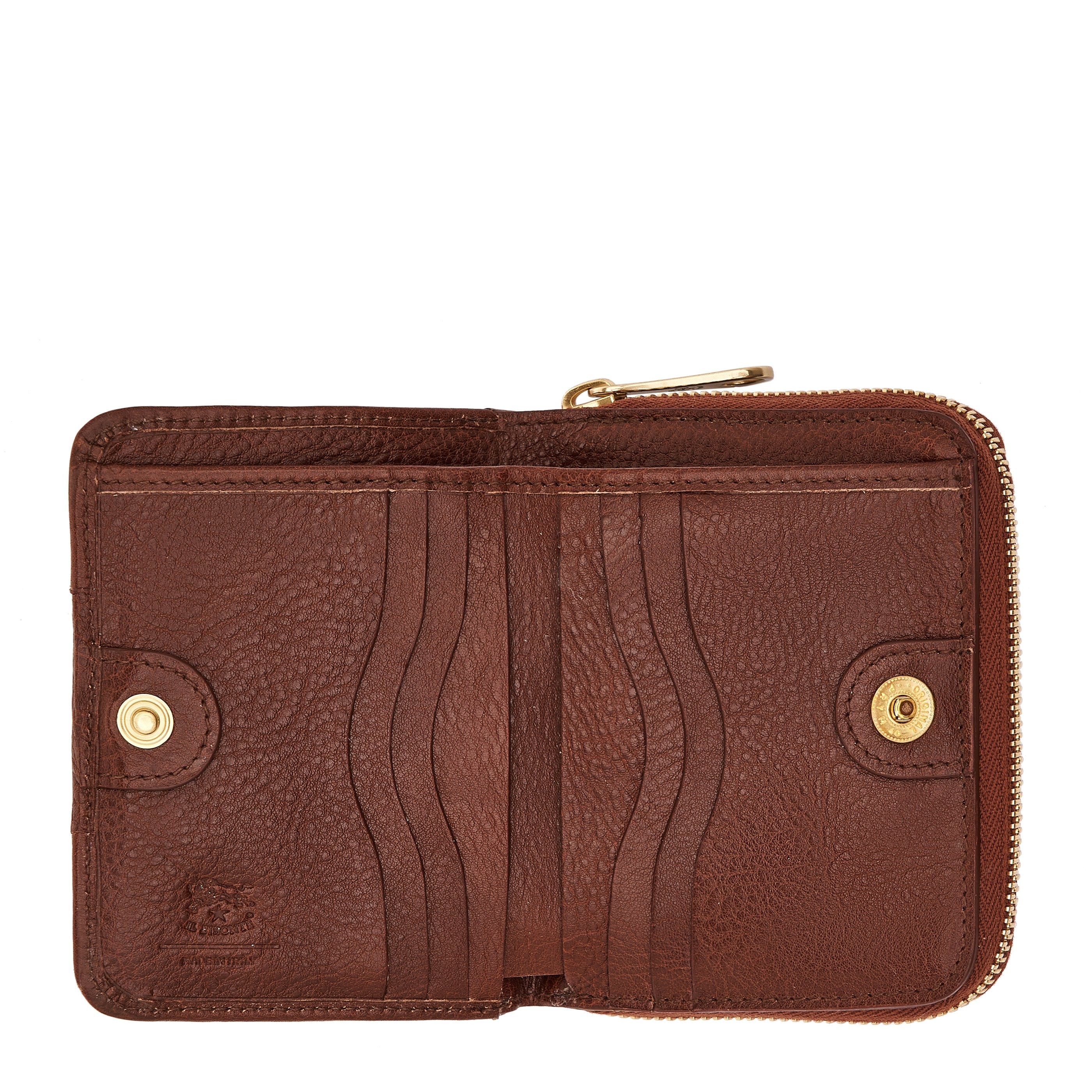 Solaria | Women's zip around wallet in leather color arabica