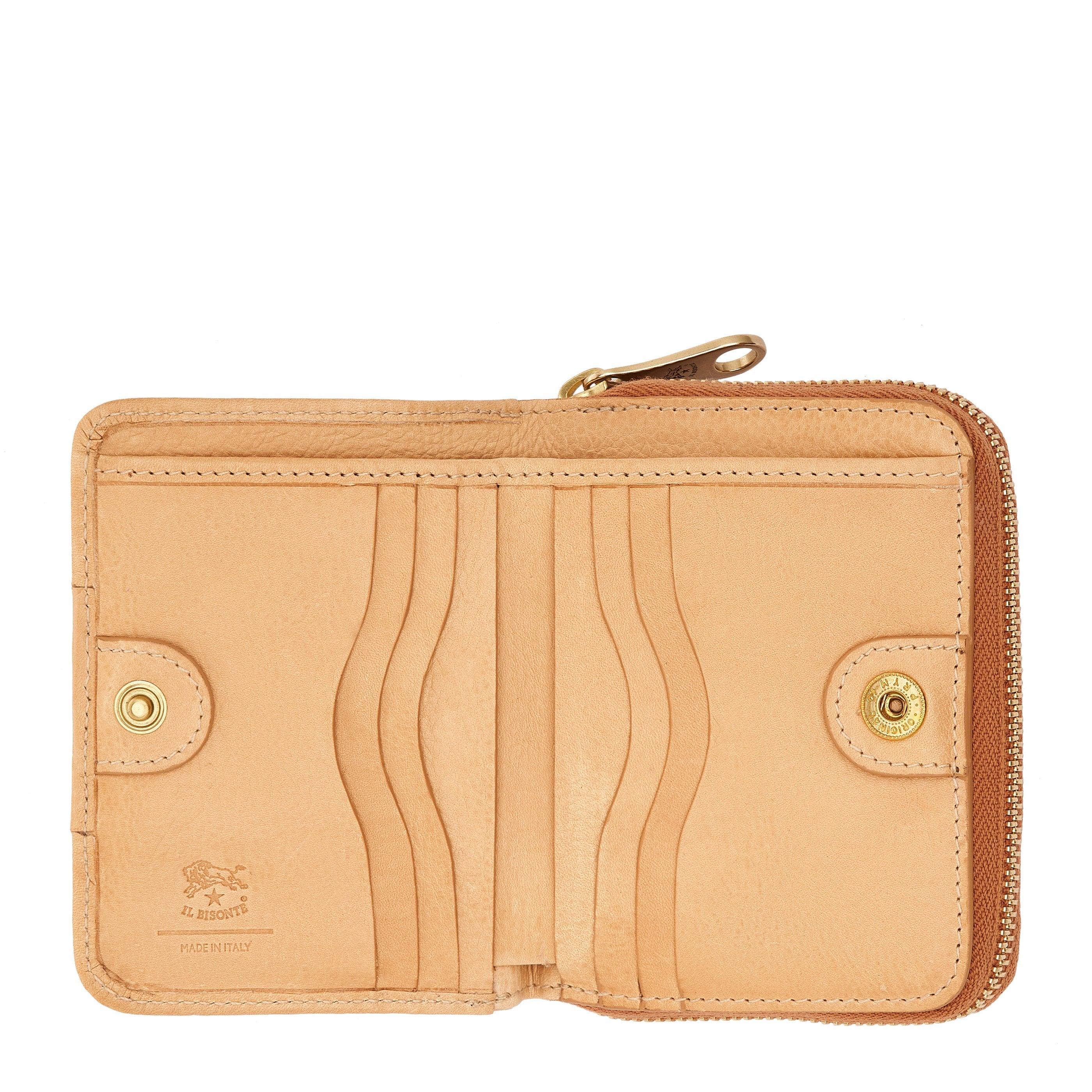 Solaria | Women's zip around wallet in leather color natural