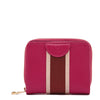 Solaria | Women's zip around wallet in leather color cherry