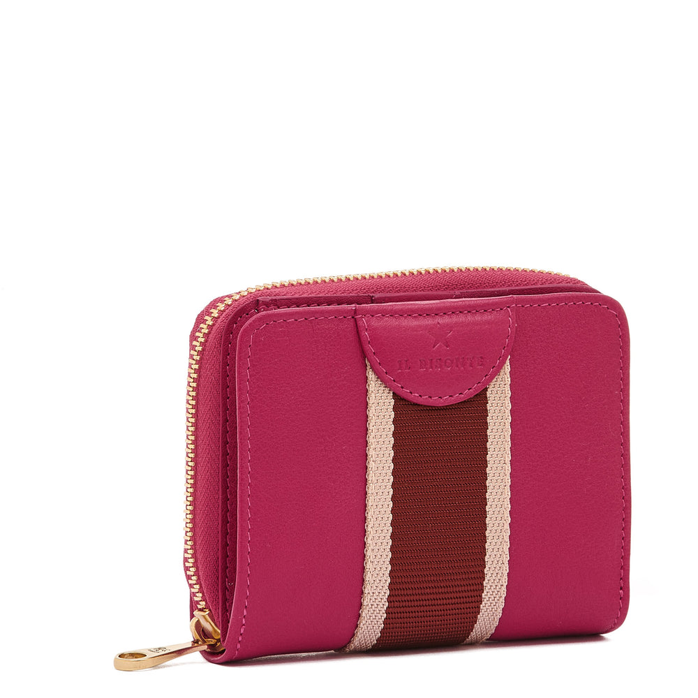 Solaria | Portefeuille zippé pour femme en cuir couleur cherry