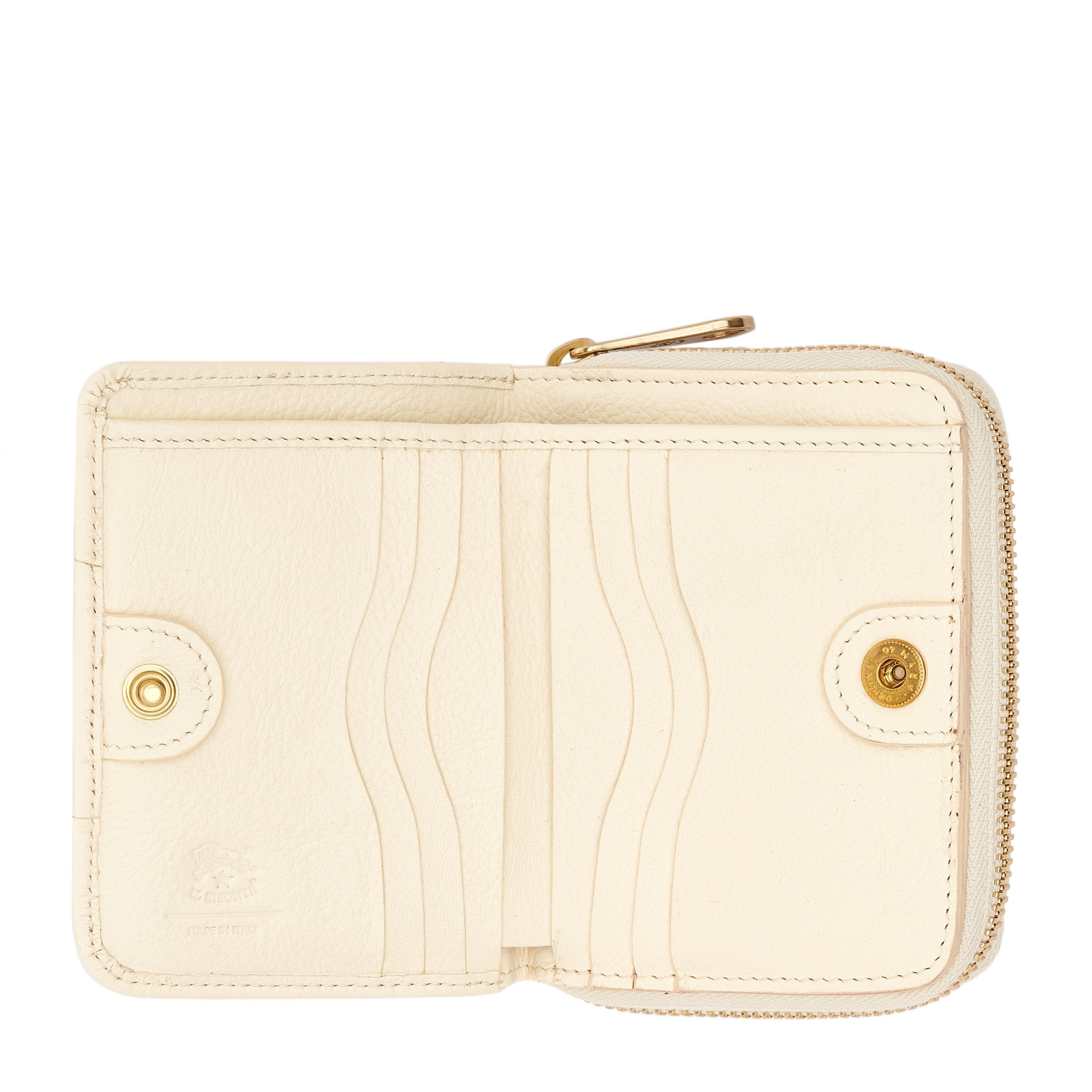 Solaria | Women's zip around wallet in leather color milk