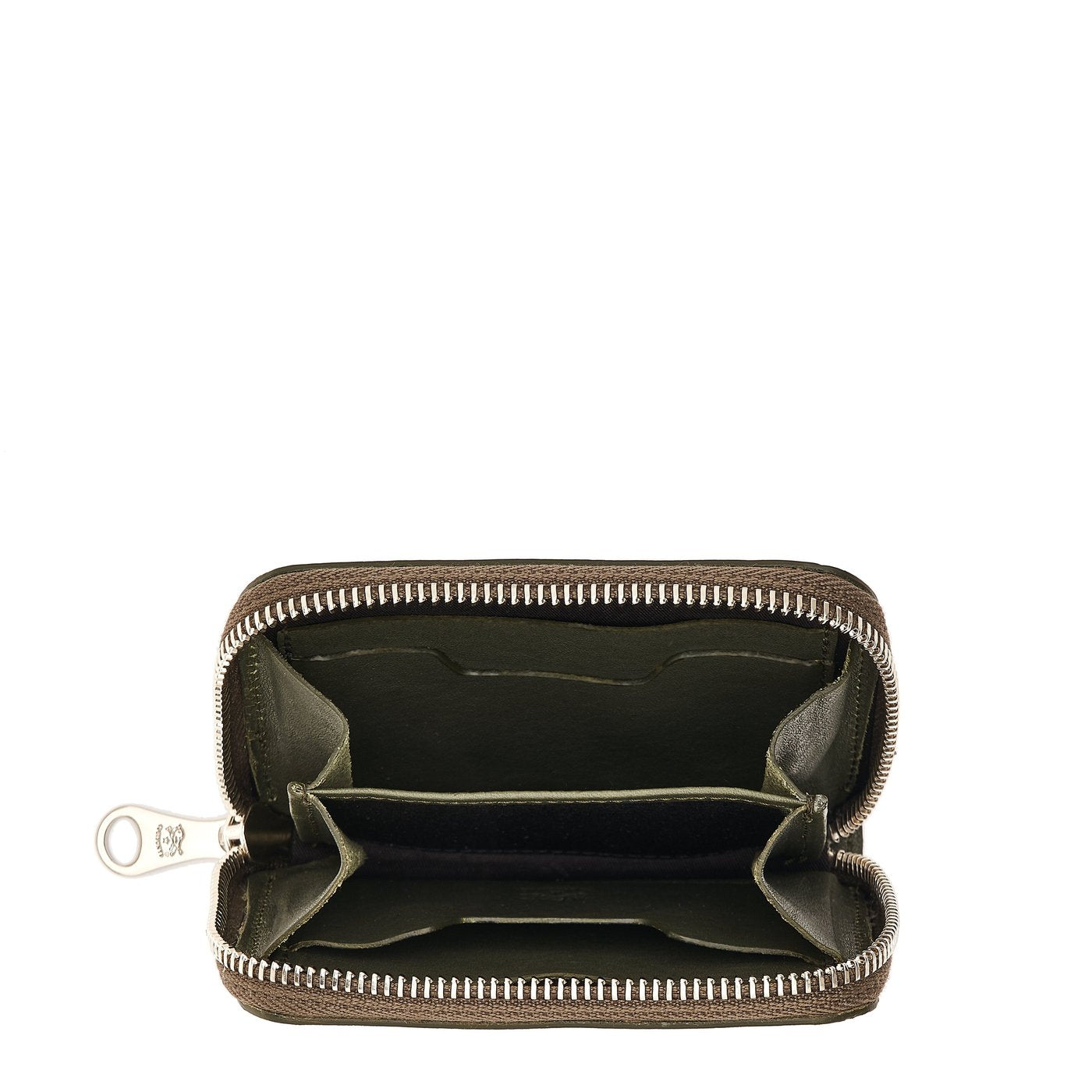 Cestello | Portefeuille zippé pour homme en cuir vintage couleur forêt